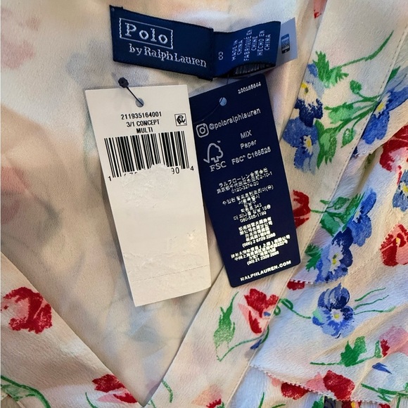 Polo Ralph Lauren Nimes Crepe Mulbery SILK Floral Maxi Dress - Picture 12 of 13